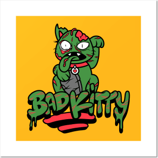 Bad kitty zombie cat Posters and Art